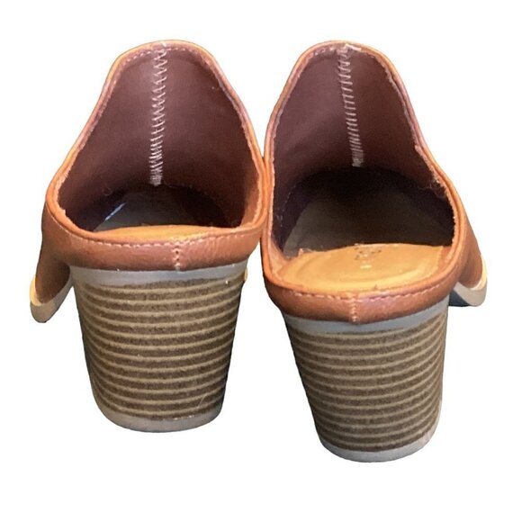 Me Too Paulina Mule Sz 7-1/2M Cognac Brown Slip-On #255C - Picture 7 of 9